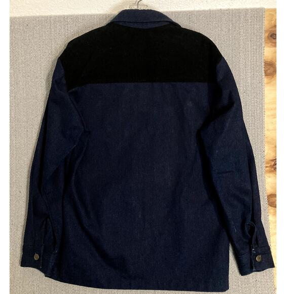 Custom Womens Denim Roughrider Pant Suit Large Jacket 28X30 Dark Wash Suede Trim - Picture 4 of 11